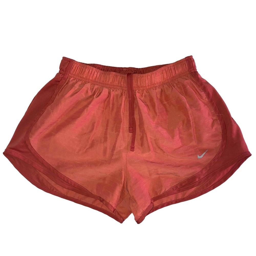 Nike Dri Fit Running Shorts Coral Peach Pink Womens Pull On Elastic Waist Medium